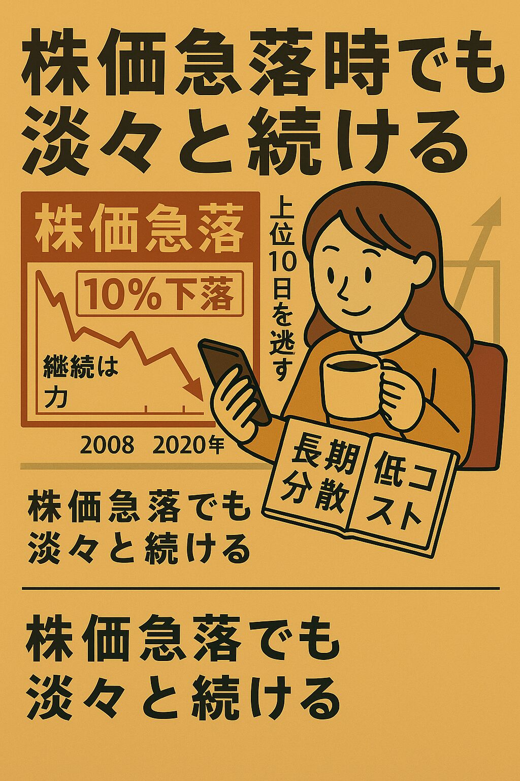 株価急落時でも淡々と続ける