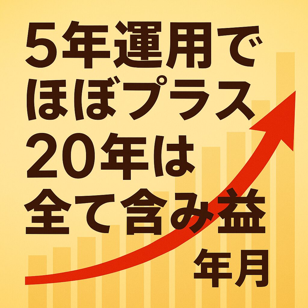 ５年運用でほぼプラス、20年は全て含み益