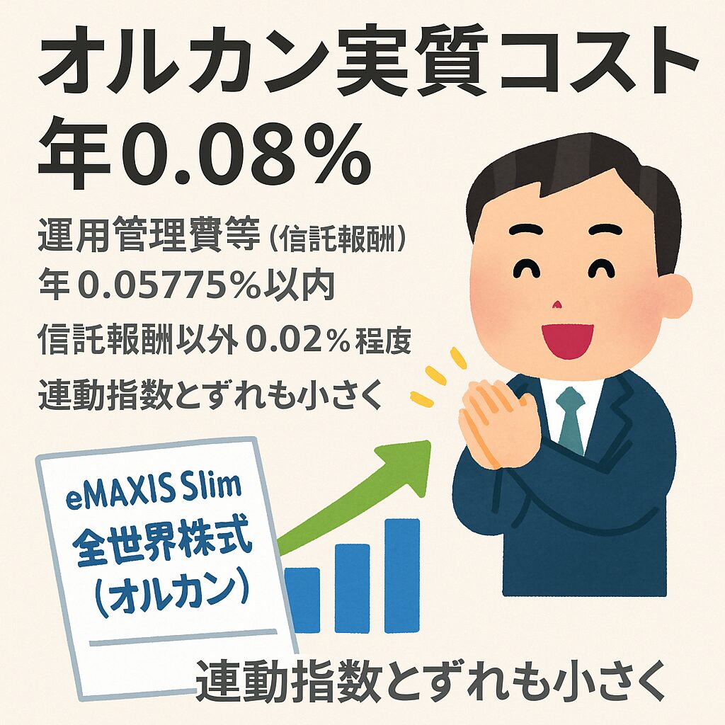 オルカン実質コスト年0.08％