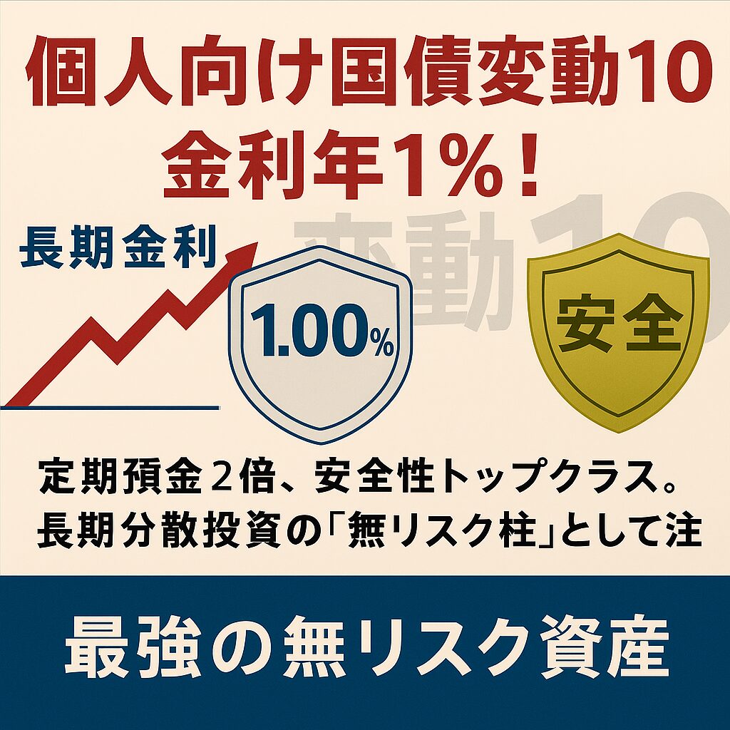 個人向け国債変動10年、金利年１％