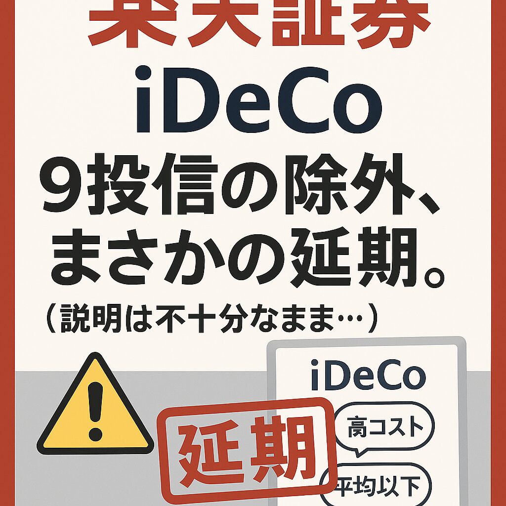 楽天証券iDeCo９投信除外延期