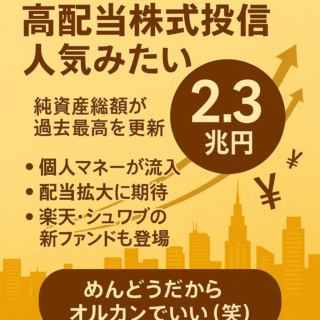 高配当株式投信人気みたい