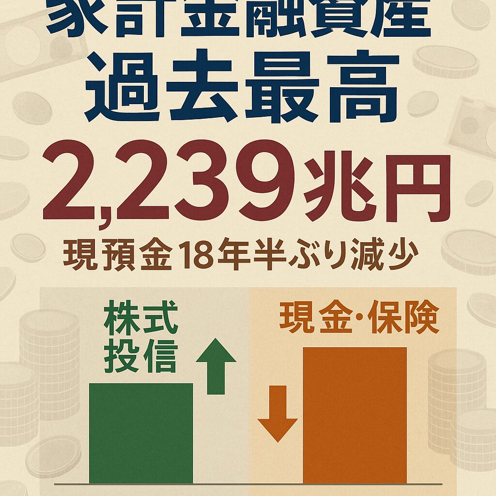 家計金融資産過去最高2,239兆円