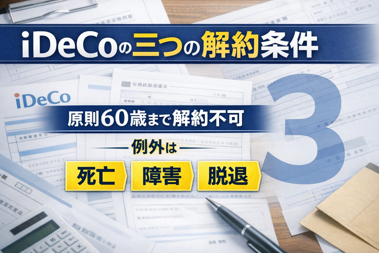 iDeCo三つの解約条件