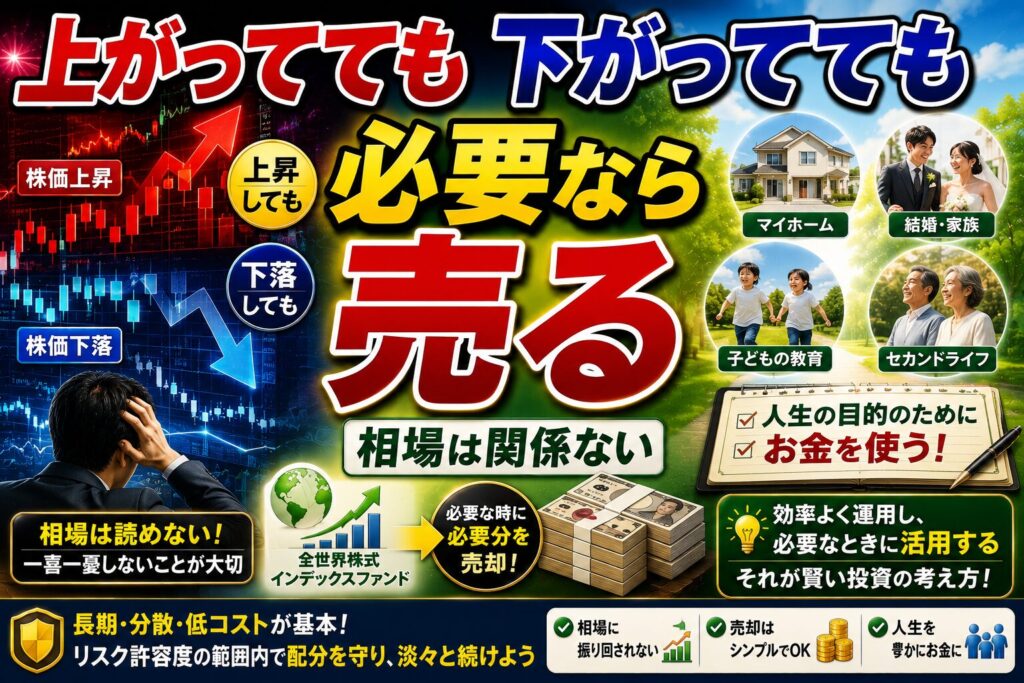 上がっても下がっても必要なら売る