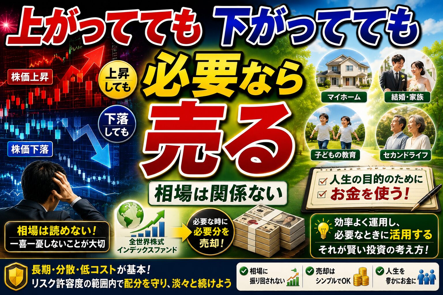 上がっても下がっても必要なら売る