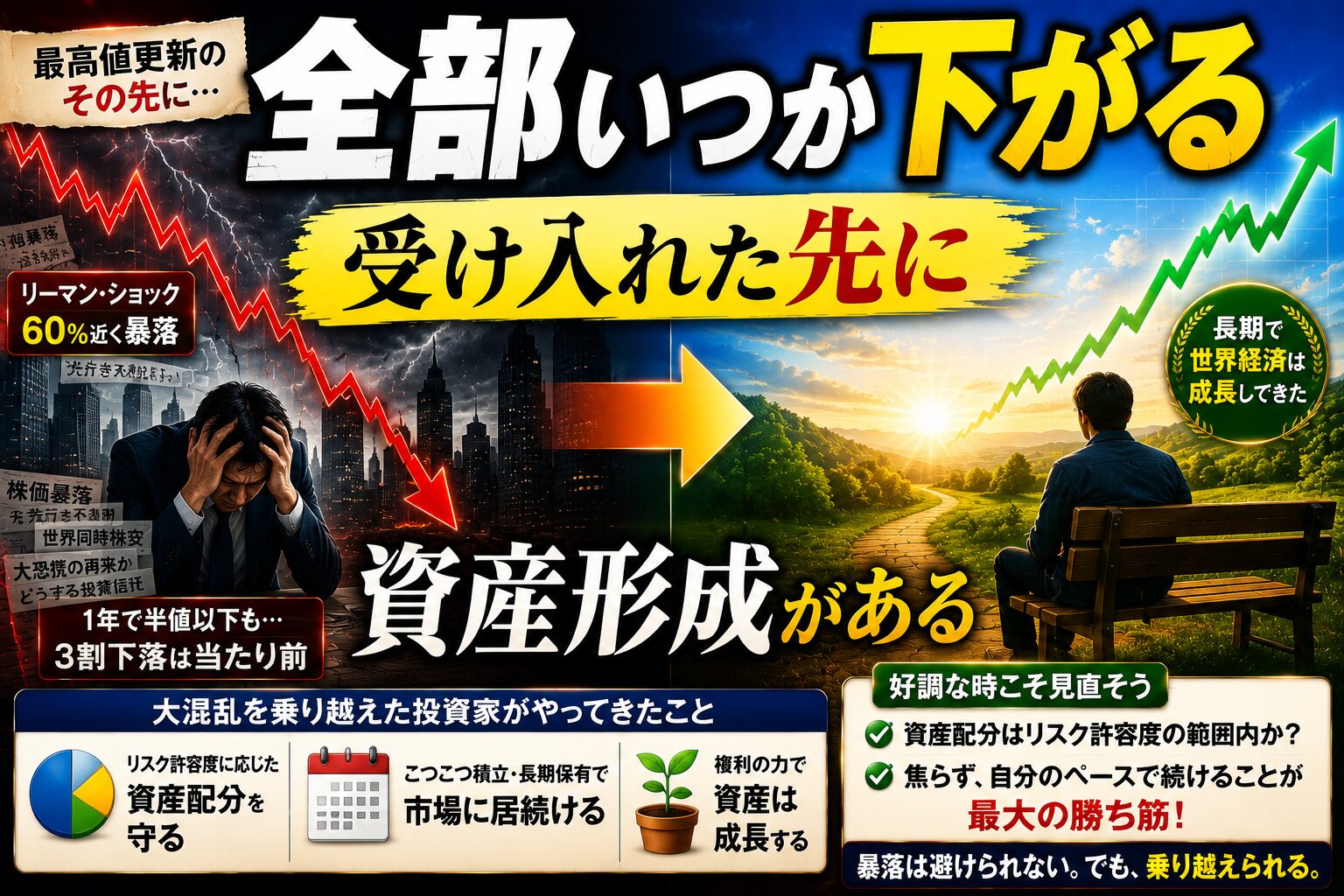 急落、暴落から逃れられない
