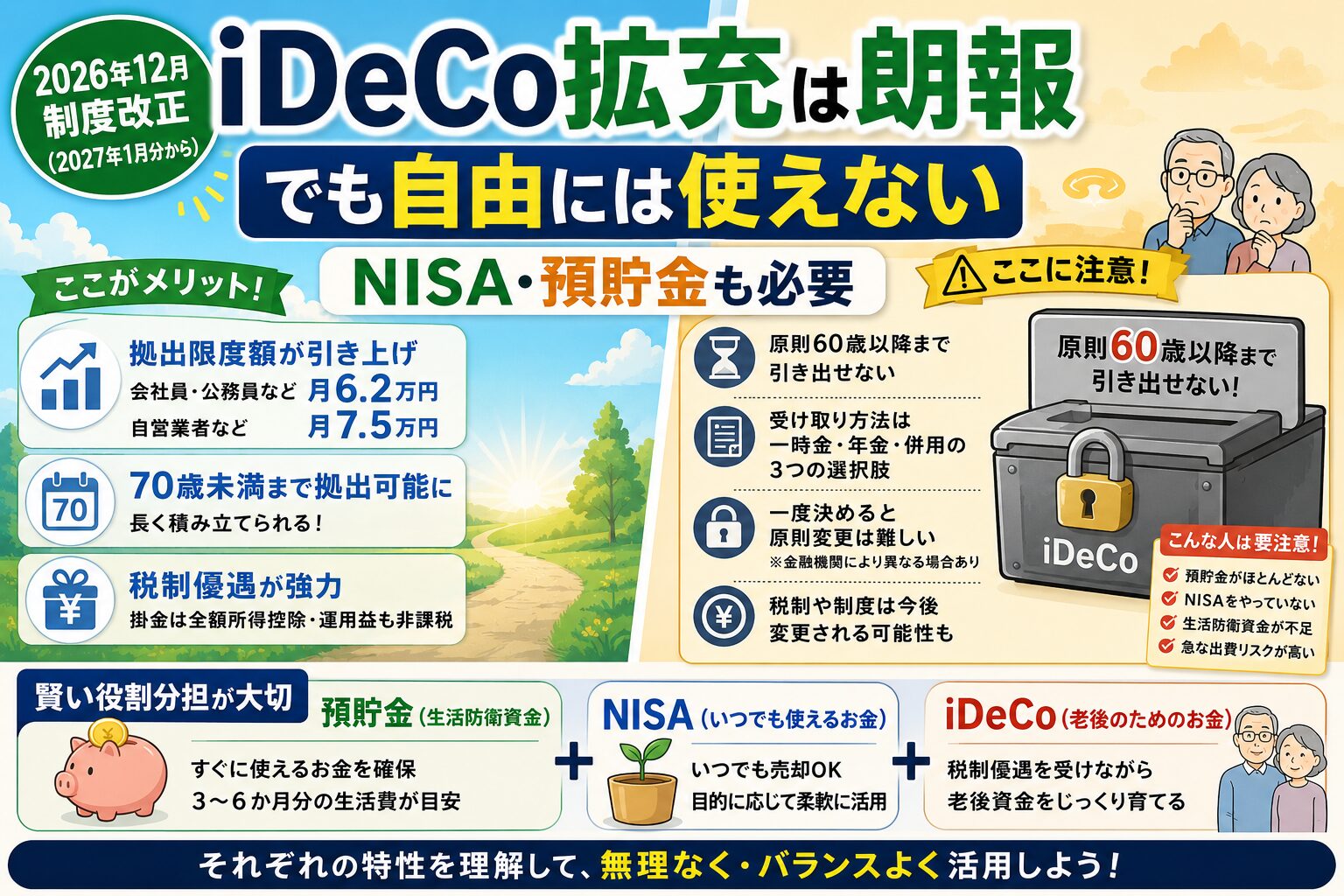 iDeCo長所と注意点