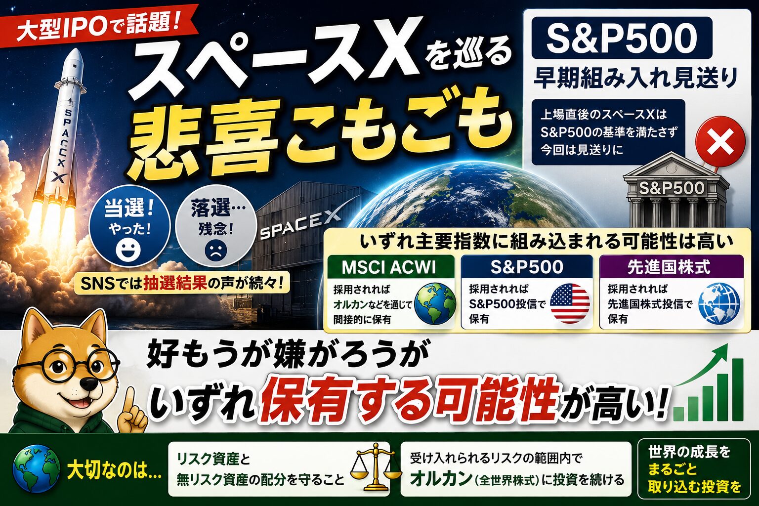 スペースX悲喜こもごも