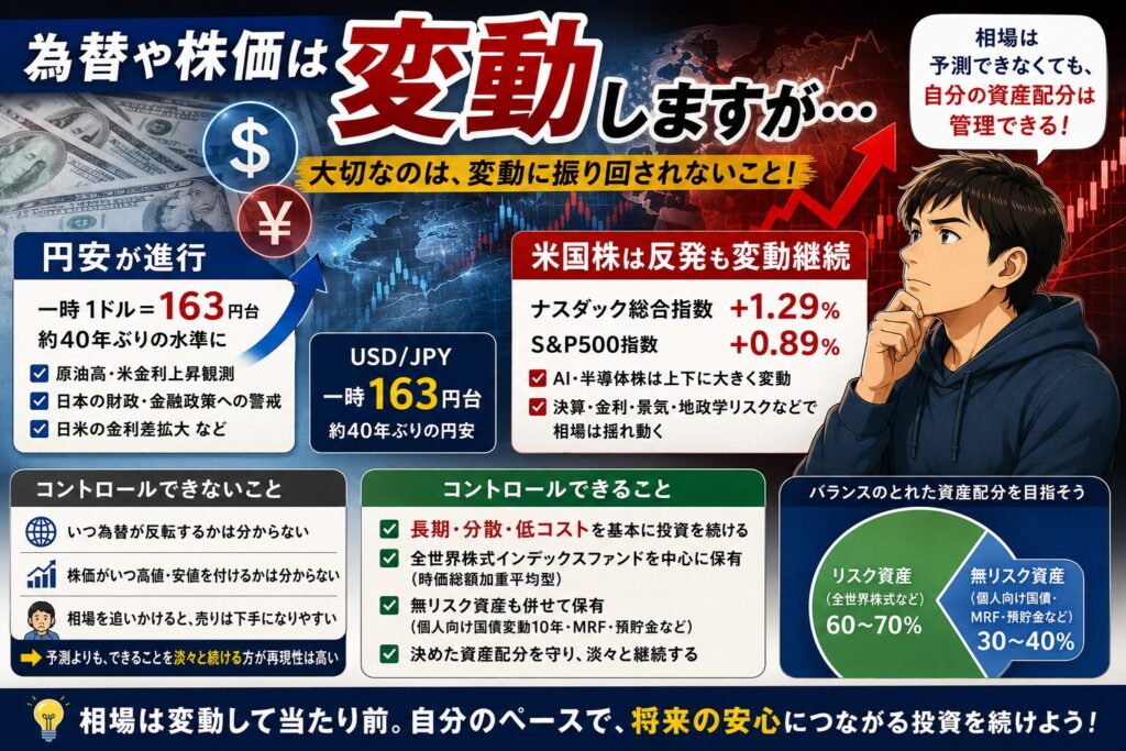 為替や株価変動