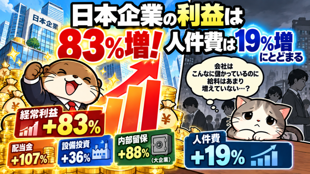 日本企業の利益83 ％増